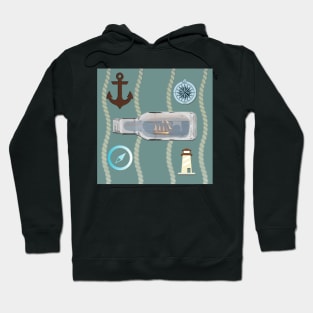 THE BEACH IS MY HAPPY PLACE NAUTICAL THEMED PILLOWS SEAFOAM GREEN Hoodie